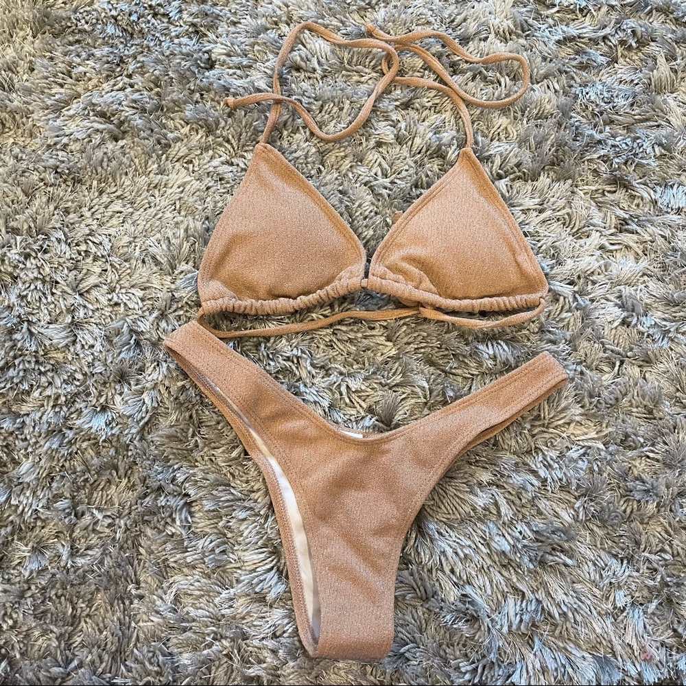 NEW Gold Glitter Bikini Set